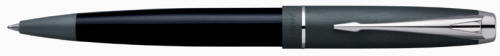 Cobalt Black Parker 100 ballpoint pen with silver trim.