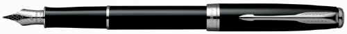 Lacquer Black Parker Sonnet fountain pen with silver trim.