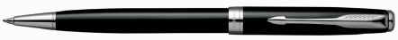 Lacquer Black Parker Sonnet ballpoint with silver trim.