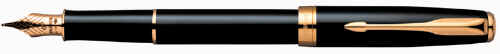Laque Black Parker Sonnet fountain pen with gold trim.