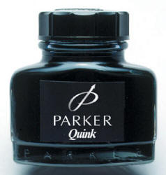 Bottle of Parker black ink.