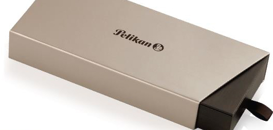 Pelikan M205 Classic Transparent Blue demonstrator fountain pen gift box.
