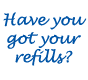 Pen refills, ink cartridges and ink.
