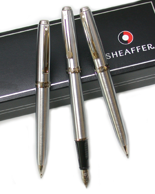 Brushed Chrome Sheaffer Prelude pen set.