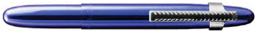 Bullet Space Pen with pocket clip, blue.