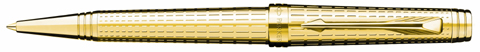 Gold Chiselled Parker Premier Deluxe ballpoint pen.