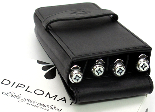 Pen case pouch suitable for four 4 Diplomat pens.