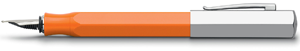 Orange Faber Castell Ondoro fountain pen. 