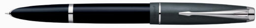 Cobalt Black Parker 100 fountain pen with silver trim.