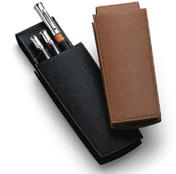 Graf von Faber Castell grained leather pen pouche for three pens.