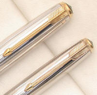 Rolled Silver Parker 51 twin set, c. 1955.