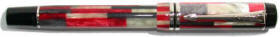 Red Parker Duofold Mosaic pen.