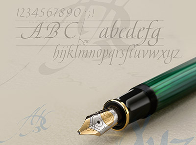 M800 Pelikan Souveran Italic fountain pen.