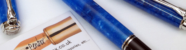 Vibrant Blue Pelikan Souveran fountain pen.